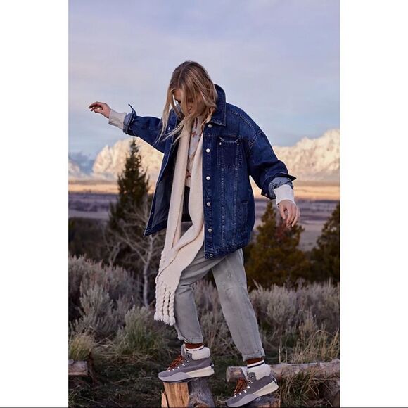 NEW Anthropologie Pilcro Longline Denim Button Front Trucker Jacket Coat Small - Picture 5 of 5